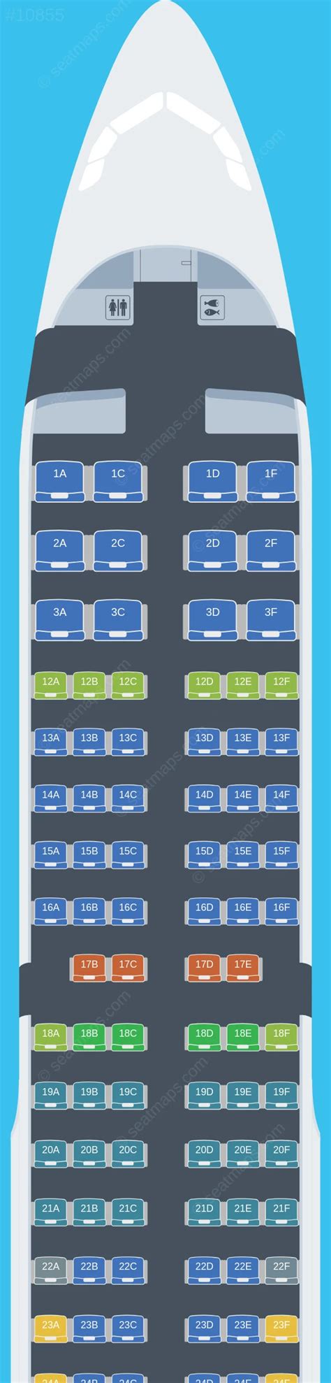 Seat map of Air Canada Airbus A321 aircraft