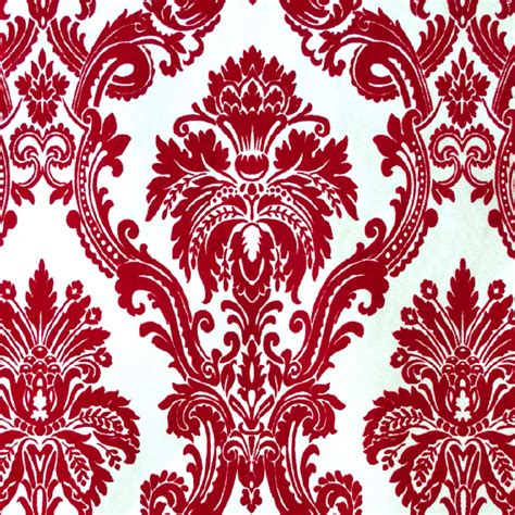 Casablanca Velvet Flock Red/Cream Damask Wallpaper (11004) in 2021 ...