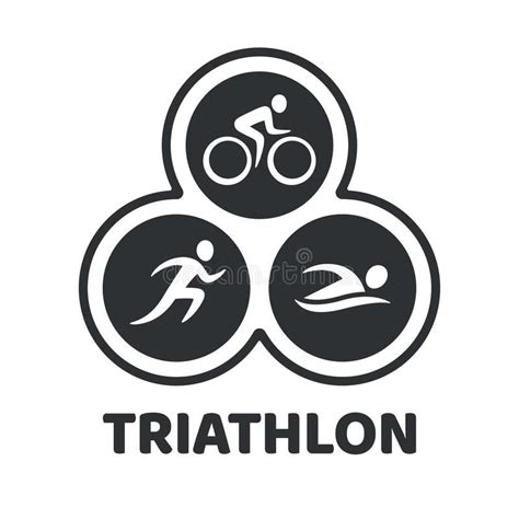 Triathlon Event Logo and Icons Illustration