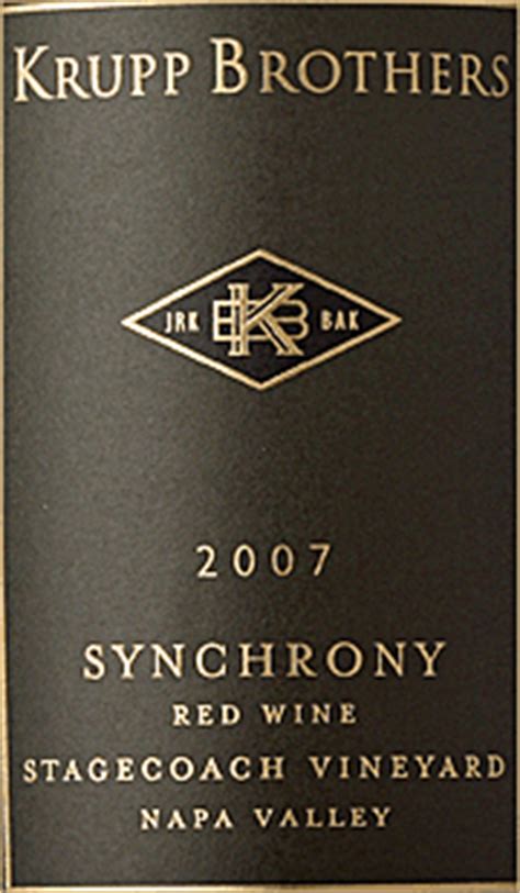 Ken's wine review of 2007 Krupp Brothers Red Blends or Varietals "Synchrony Stagecoach Vineyard"