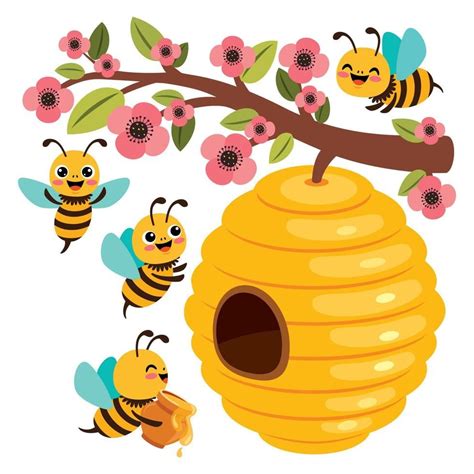 ilustración de dibujos animados de abejas lindas | Abeja linda, Abejas, Abeja infantil