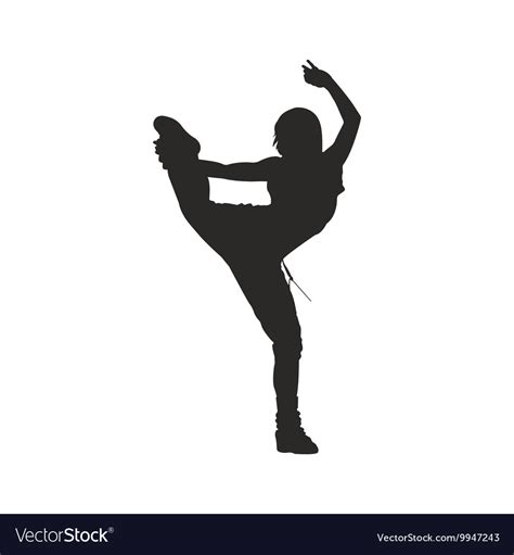 Hip hop dancer silhouette woman Royalty Free Vector Image