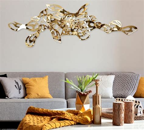 Modern gold metal craft abstract art and craft home 3d wall decor | My ...