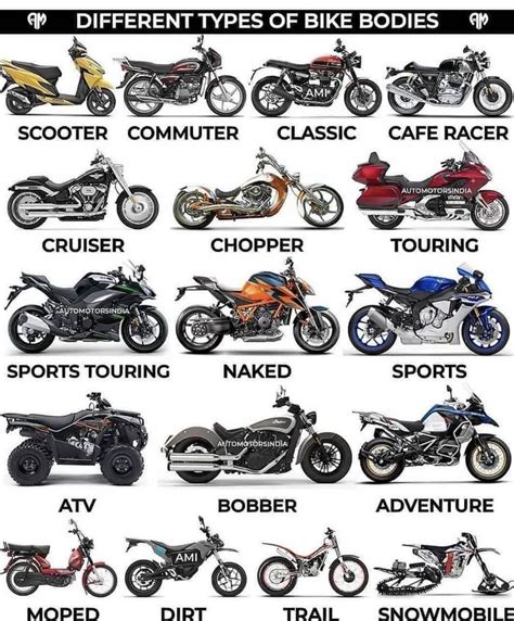 Motorcycle Types Chart