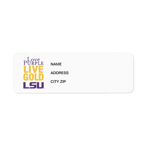 Love Purple Live Gold LSU Logo Label | Zazzle