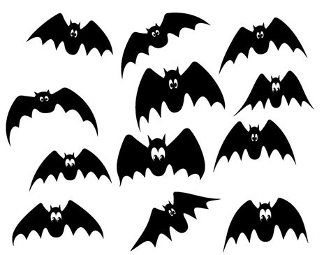 Halloween Clipart, Black Bats Clipart, Cute Bats Clipart, Digital Bats, Commercial Use, Instant ...