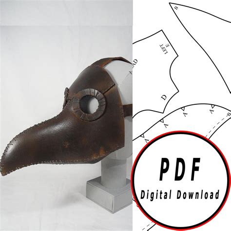 DIY Plague Doctor Mask Eva Foam Helmet Pattern Blueprint - Etsy | Plague doctor mask, Doctor ...