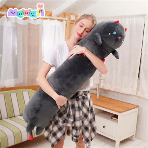 Mewaii Kawaii Plush Giant Long Cat Plush Stuffed Animal Pillow Toy