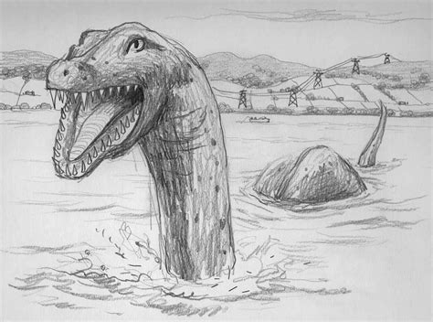 Loch Ness Monster Sketch at PaintingValley.com | Explore collection of Loch Ness Monster Sketch