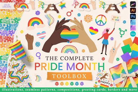 Pride Month Rainbow Lesbian Gay Flag Art LGBTQ+, Graphics - Envato Elements