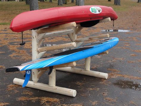 Outdoor Kayak Storage Rack | Storing Kayaks Outdoors | Log Kayak Rack