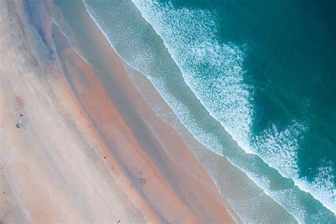 HD wallpaper: aerial shot of seawaves, bird's eye view of seashore, drone view | Wallpaper Flare