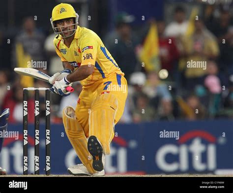 Chennai Super Kings MS Dhoni batting during the DLF IPL Twenty20 cricket tournament Match ...