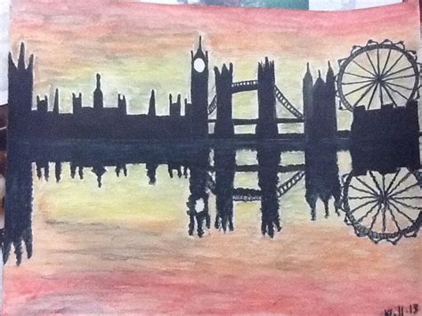 London skyline watercolor painting | Painting, Watercolor paintings, Art