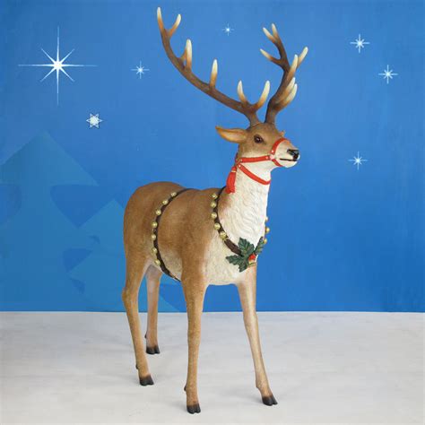 66.5in. High Outdoor Sleigh Reindeer Pair - Set of Two