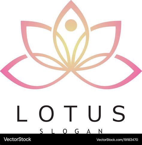 Line lotus logo Royalty Free Vector Image - VectorStock