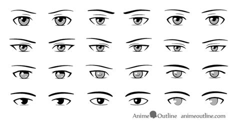 Different Style Male Anime & Manga Eyes Drawing Guide - AnimeOutline