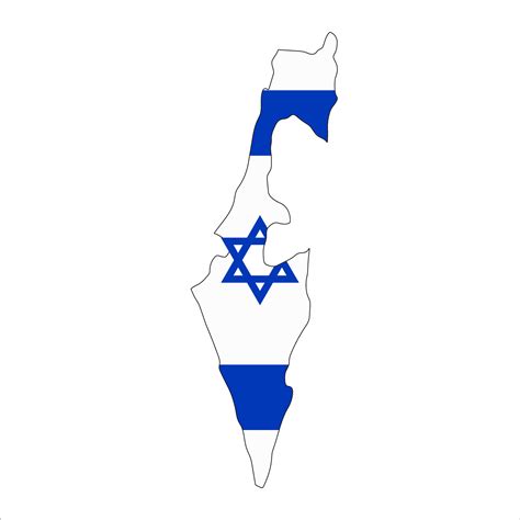 Israel map silhouette with flag isolated on white background 24668944 Vector Art at Vecteezy