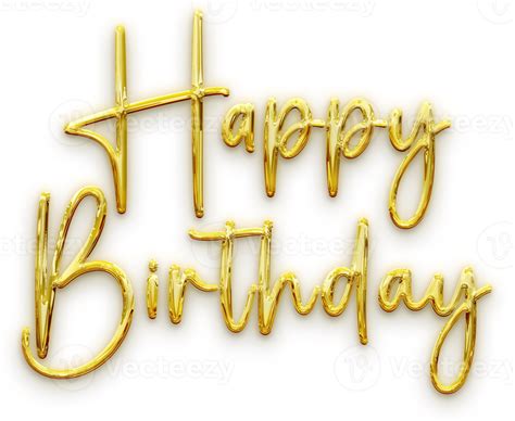 Golden volumetric 3D Text inscription Happy Birthday. isolation cut out 10984749 PNG