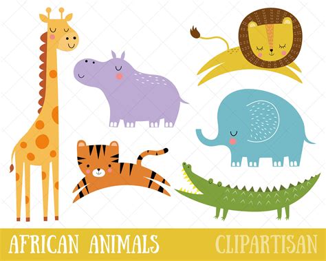 African Animals Clipart Safari Clip Art Jungle Animal - Etsy UK