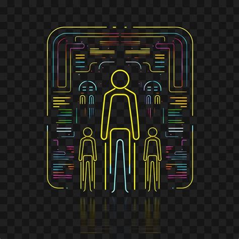 Premium PSD | Psd of neon retro arcaderetro arcade linespixel art charactersretro transparent ...