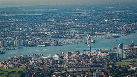 Upix Photography | Aerial View of Portsmouth Harbour, with Spinnaker Tower; Portsmouth Upix ...