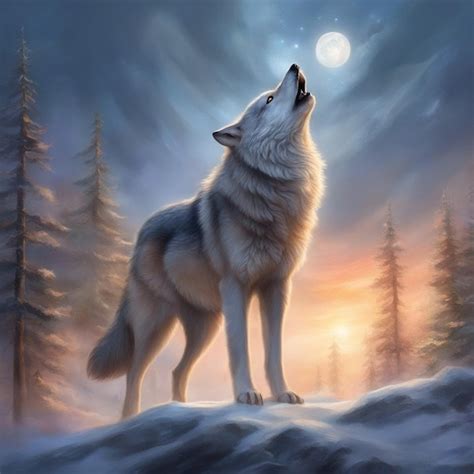 Premium Photo | Gray Wolf Howling In The Wilderness Area wallpaper