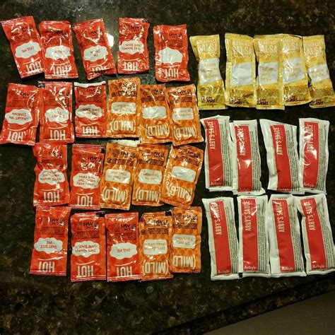 NEW Taco Bell Sauce Mild Hot Arbys Breakfast Salsa Packets Assortment - Taco Bell