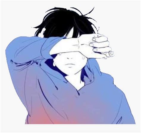 #blue #sad #aesthetics #blueaesthetic #cry #boy #lost - Aesthetic Anime Boys Sad, HD Png ...