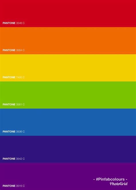 #Rainbow colours by #Pantone created by #Pinfabcolours | Color palette challenge, Rainbow ...