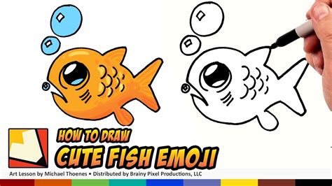 How to Draw a Cute Fish Emoji - Draw a Cute Scared little Fish Step by Step for Beginners | BP ...