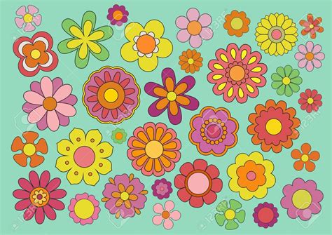 60s flower - Google Search | Cartoon flowers, Illustration, Vintage flowers