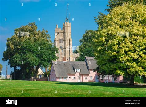 England traditional village, view in summer of the village green in Cavendish Suffolk, England ...