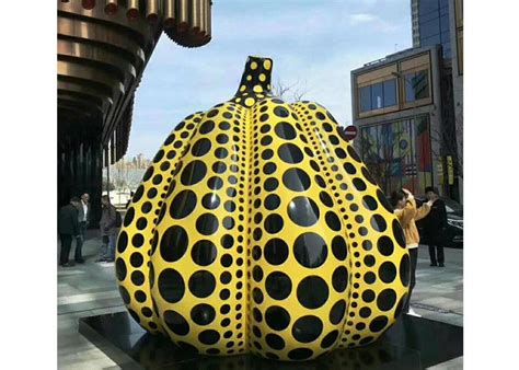 Giant Stainless Steel Outdoor Painted Pumpkin Sculpture for Urban Landscape