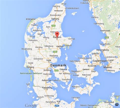 Where is Randers on map of Denmark