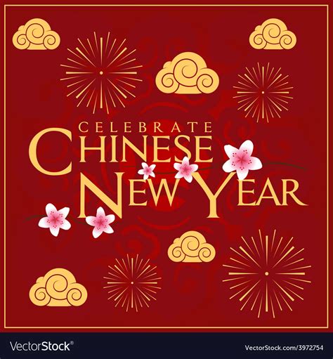 Celebrate chinese new year card minimal design Vector Image