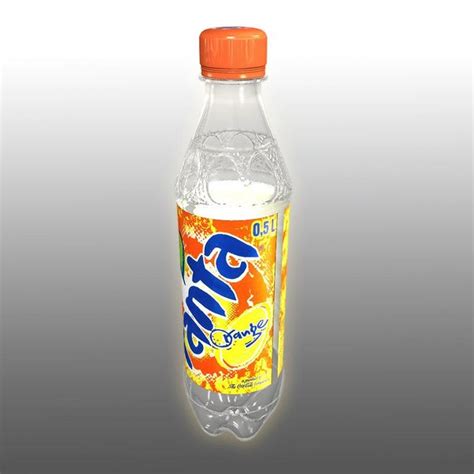 fanta orange plastic bottle 3d model