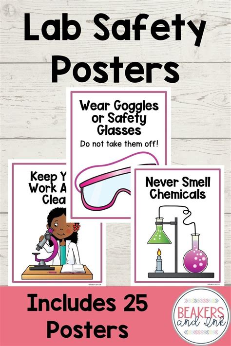 These lab safety posters include 25 lab safety rules for you to choose ...