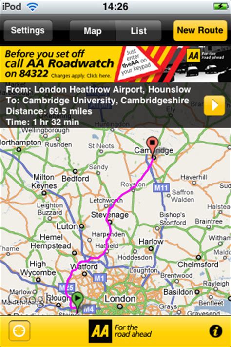 AA Route Planner App for iPad - iPhone - Travel