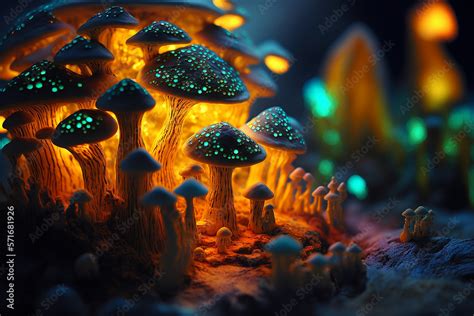 Mushroom Wallpaper ,Fantasy Wallpaper, 4K, Mushroom Light, Fantasy Mushroom, Jungle, Forest ...