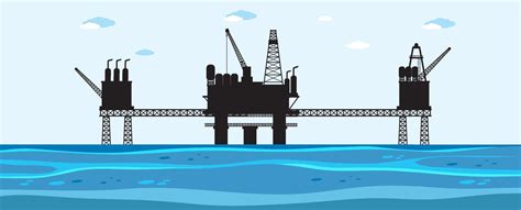 Oil platform or oil rig silhouette 7546053 Vector Art at Vecteezy