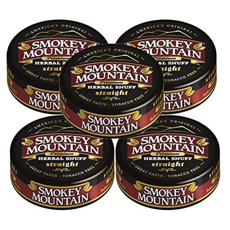 Smokey Mountain Herbal Snuff - Tobacco & Nicotine Free - 5 Cans -Straight - Walmart.com ...