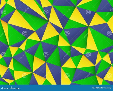 Polygonal Background with Brazil Flag Colors Stock Vector ...