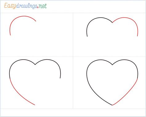 How to draw a heart shape step by step for beginners | Heart drawing, Easy drawings, Drawings