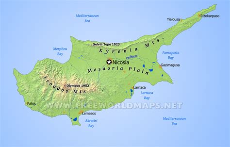 Cyprus Physical Map