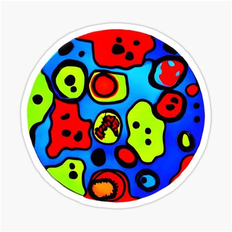 "Colorful Petri Dish with Bacteria Drawing" Sticker for Sale by ...