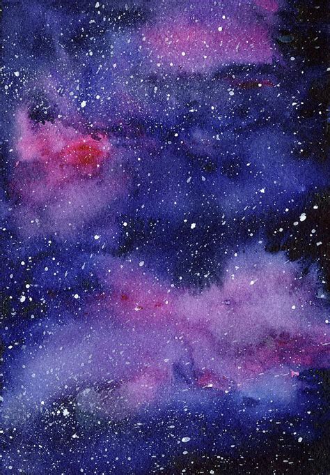 19+ Night Sky Galaxy Watercolor Painting Background - Paint