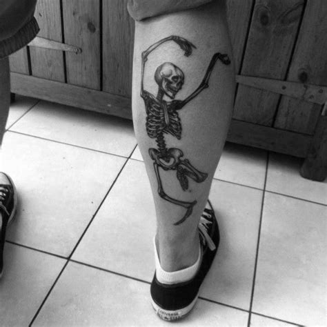 50 Dancing Skeleton Tattoo Ideas For Men - Moving Bone Designs