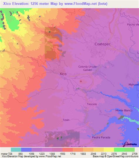 Elevation of Xico,Mexico Elevation Map, Topography, Contour