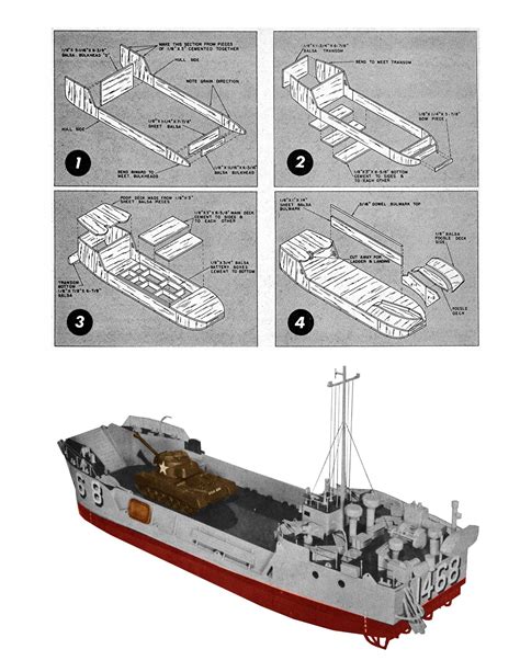 WWII Model Boat Plans 1:48 Scale 30" R/C Landing Craft Plans & Buildin ...